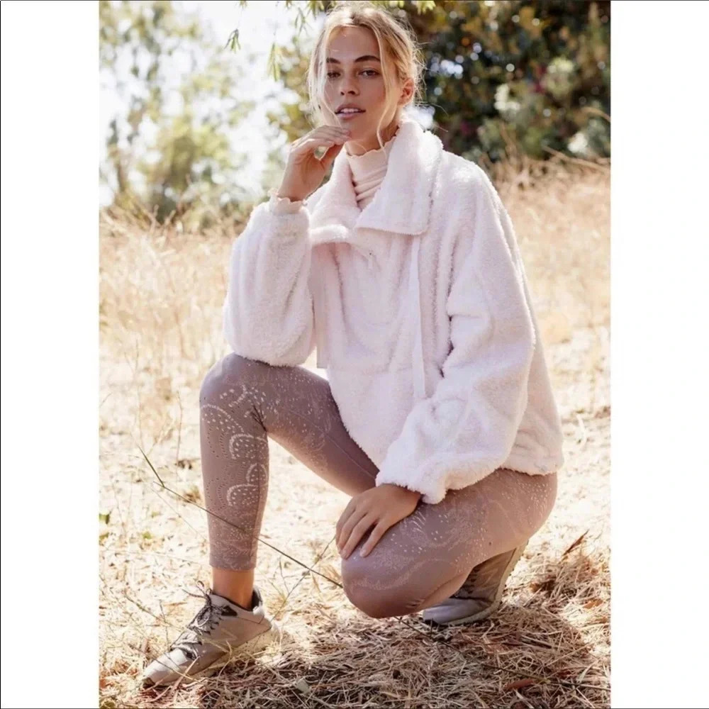 Free People Big Sky Faux Shearling Pullover Jacket